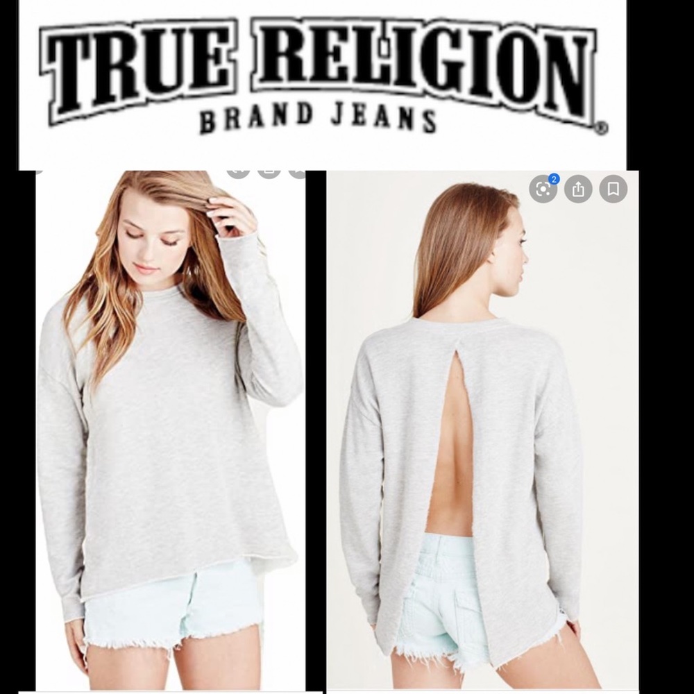 True  religion open back sweatshirt💕